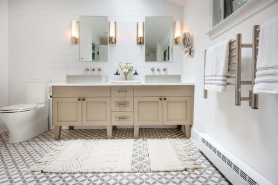 Warm & Soft Transitional In Guilford Primary Bathroom